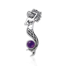 Load image into Gallery viewer, Birthstone Celtic Knot Mermaid Pendant TPD079
