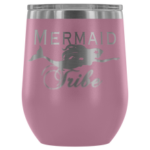 Load image into Gallery viewer, Custom Laser Cut Mermaid Tribe 12oz Wine Tumbler - Island Mermaid Tribe