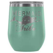 Load image into Gallery viewer, Custom Laser Cut Mermaid Tribe 12oz Wine Tumbler - Island Mermaid Tribe