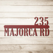 Load image into Gallery viewer, Mid Century Metal House Number Sign - Address Number Sign - Modern Address Sign -Retro Style House Number - Art Deco Address Number Sign