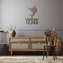 Load image into Gallery viewer, Sailfish  Metal House Numbers, Address Sign, House Number Plaque, Metal Address Numbers, Fish Sign, Front Porch Decor, Porch Signs, Metal Signs