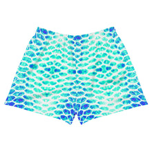 Load image into Gallery viewer, Blue Fish Scale Women's Athletic Short Shorts