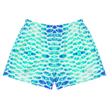 Load image into Gallery viewer, Blue Fish Scale Women's Athletic Short Shorts
