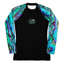 Load image into Gallery viewer, Abalone Print Reel Mermaid Ladie's Rash Guard