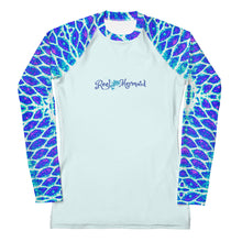 Load image into Gallery viewer, Blue Fish Scale Women's Rash Guard