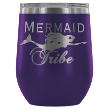 Load image into Gallery viewer, Custom Laser Cut Mermaid Tribe 12oz Wine Tumbler - Island Mermaid Tribe