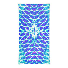 Load image into Gallery viewer, Blue Fish Scale Neck Gaiter/Buff/Scarf/Mask - Island Mermaid Tribe
