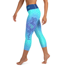 Load image into Gallery viewer, Ombre Blues Reel Mermaid Capri Leggings