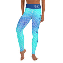 Load image into Gallery viewer, Ombre Blues Reel Mermaid Yoga Leggings