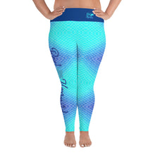 Load image into Gallery viewer, Ombre Blues Print Plus Size Reel Mermaid Leggings